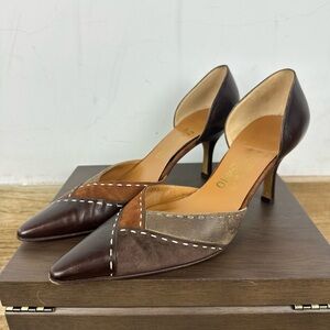 Salvatore Ferragamo suede and leather heels